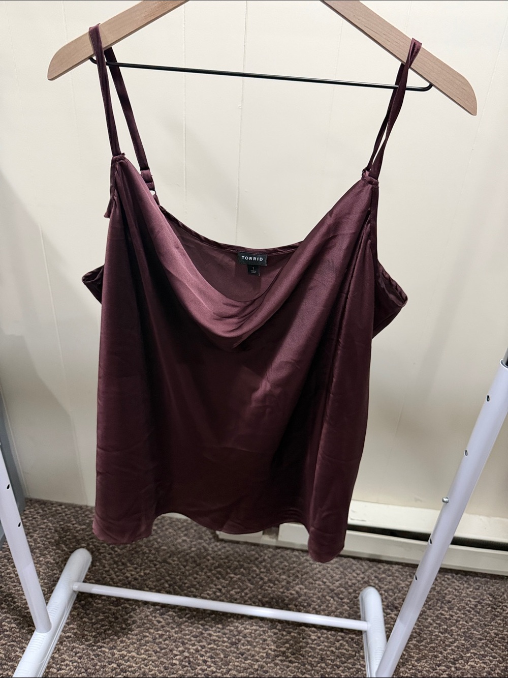 torrid Wine Satin Cowl Neck Camisole